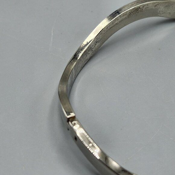 Wavy Hinged Bangle Bracelet 925 Sterling Silver Heavy 24.75g - Picture 5 of 10